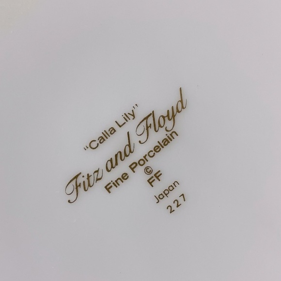 Vintage Fitz and Floyd Calla Lily Fine Porcelain Side Plates X4 - Picture 3 of 12